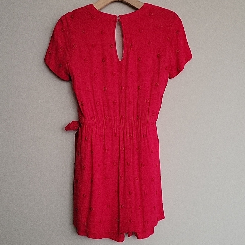 Anthropologie Embroidered Pink Sleeve Romper | Size Small 🌸 - Picture 7 of 12
